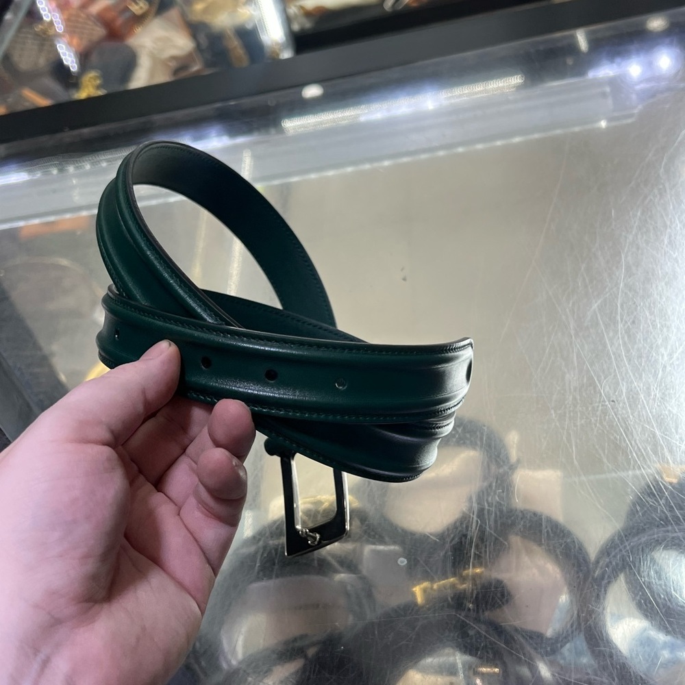 Men's Gucci Green Leather Belt - Picture 7 of 7
